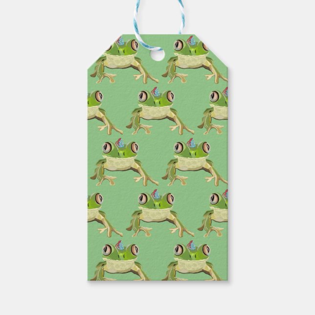 Étiquettes cadeaux de grenouille (Devant)