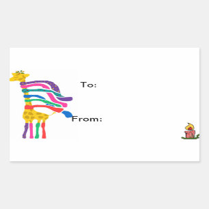 Étiquettes cadeaux de l'autocollant de girafe