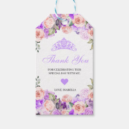 Étiquettes cadeaux de Merci Floral rose et violet