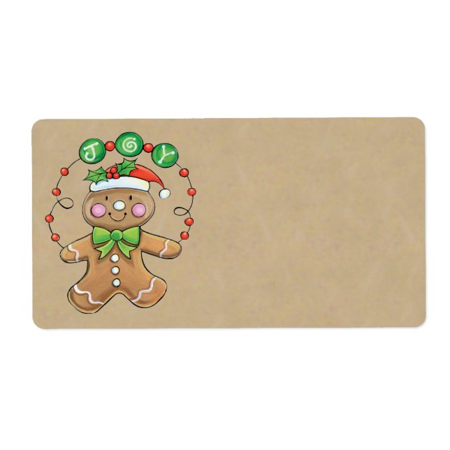 Étiquettes cadeaux de Noël Cookie - Grand (Devant)
