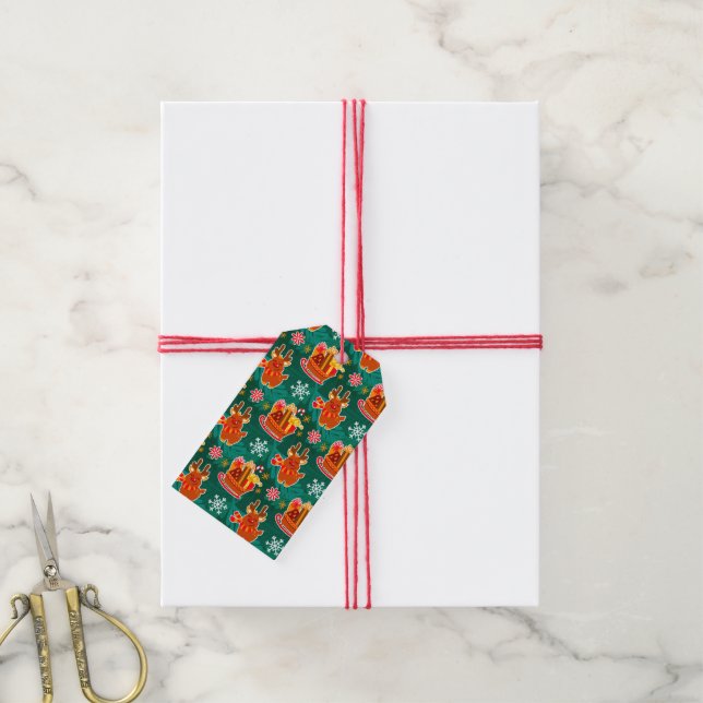 Étiquettes cadeaux de Noël des rennes (Avec de la ficelle)