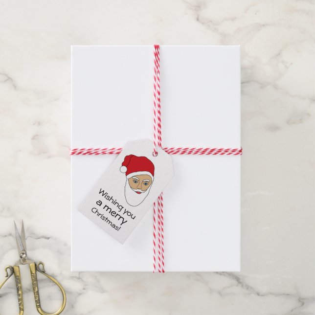 Étiquettes cadeaux de Noël du Père Noël (Avec de la ficelle)