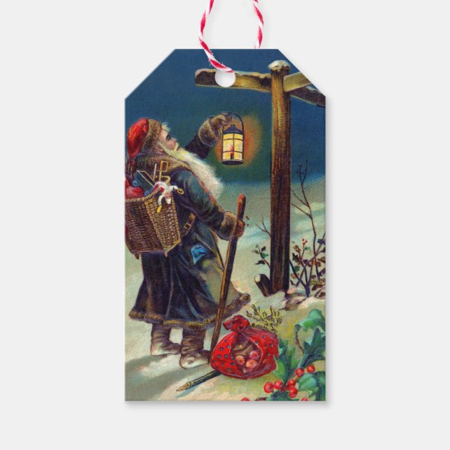 Étiquettes cadeaux de Noël du Père Noël allemand (Devant)