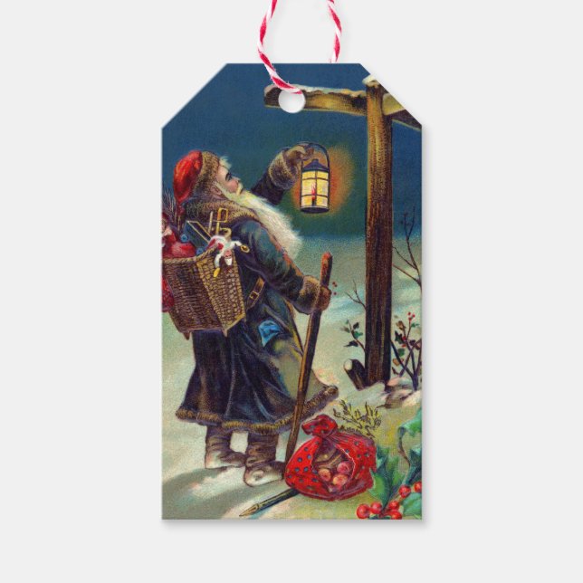 Étiquettes cadeaux de Noël du Père Noël allemand (Devant)