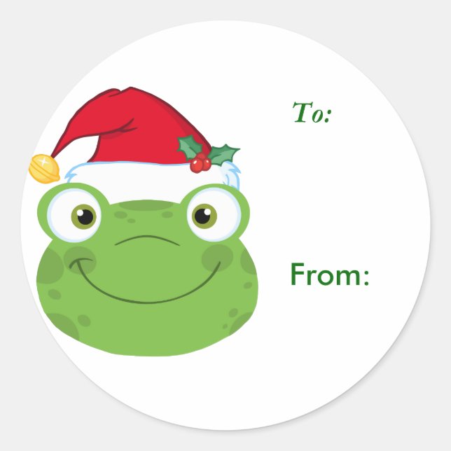 Étiquettes cadeaux de Noël Frog (Devant)