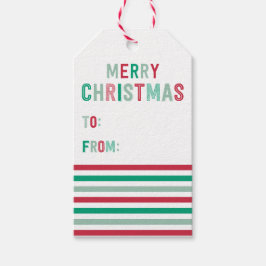 Étiquettes cadeaux de Noël Grille verte et rouge