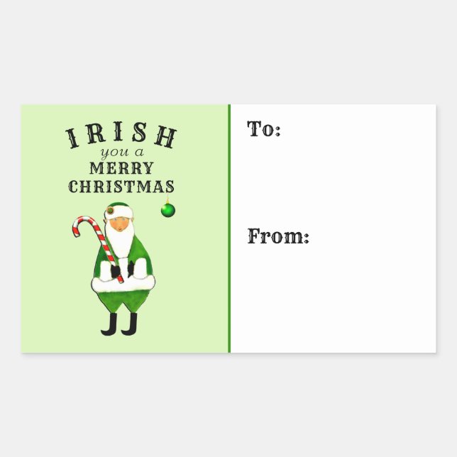 étiquettes cadeaux de Noël irlandais (Devant)