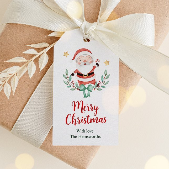 Étiquettes Cadeaux de Noël Papa Noël (Merry Christmas Santa Gift Tags)