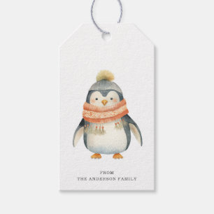 Étiquettes cadeaux de Noël Penguin
