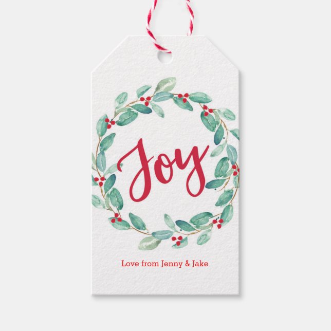 Étiquettes cadeaux de Noël personnalisées à l'aqua (Devant)