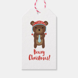 Étiquettes cadeaux de Noël pour l'ours mignon pers