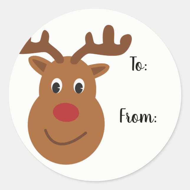 Étiquettes cadeaux de Noël Reindeer (Devant)