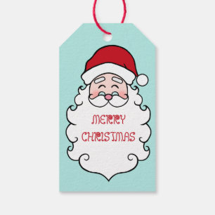 Étiquettes cadeaux de Noël Retro Santa Claus