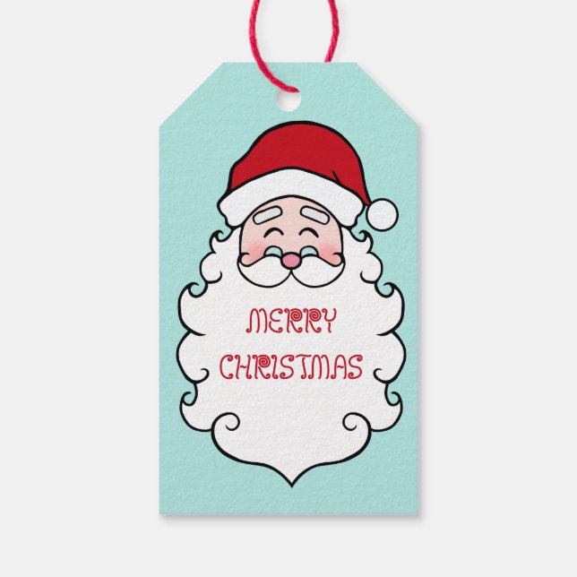 Étiquettes cadeaux de Noël Retro Santa Claus (Dos)