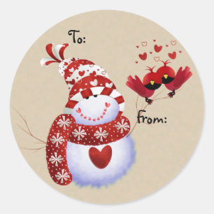 Étiquettes cadeaux de Noël Snowman