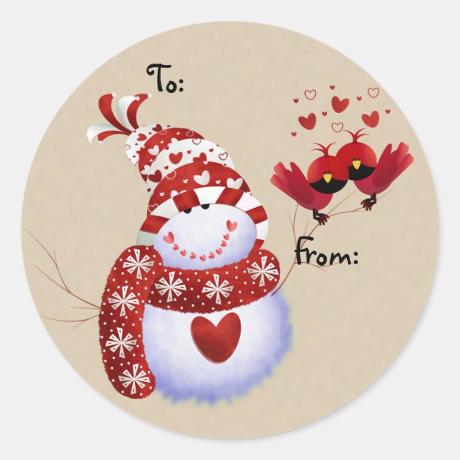 Étiquettes cadeaux de Noël Snowman (Devant)
