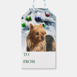 Étiquettes cadeaux de Noël Terrier australien