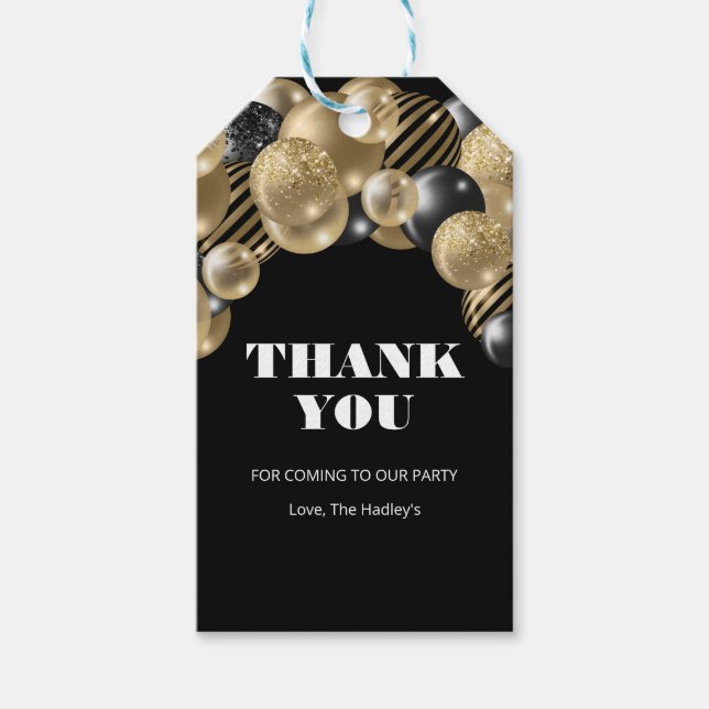 Étiquettes cadeaux de Parties scintillant moderne  (Devant)