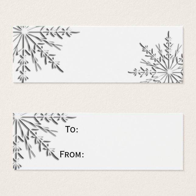 Étiquettes cadeaux de snowflake hiver (Devant & derrière)