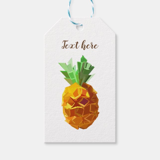 Étiquettes cadeaux de texte personnalisées ananas (Devant)