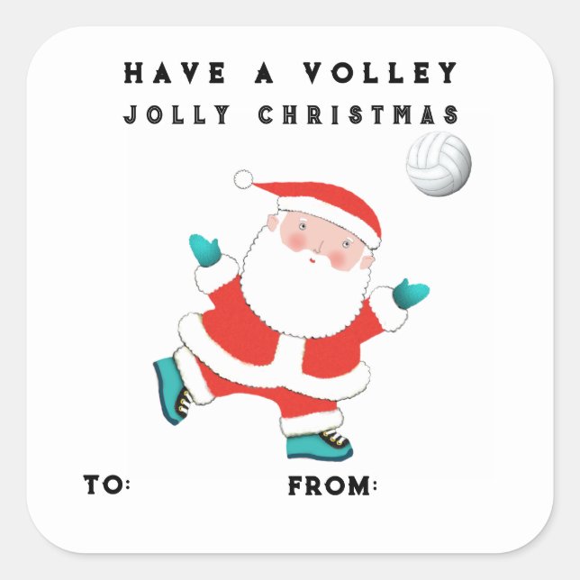 Étiquettes cadeaux de vacances Volleyball (Devant)