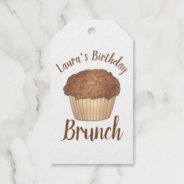 Étiquettes Cadeaux Dimanche Petit-déjeuner Brunch Streusel Crumb Muff (Verso)