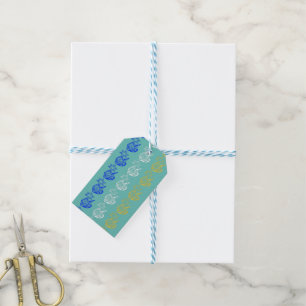 Étiquettes cadeaux Dreidels + Stars