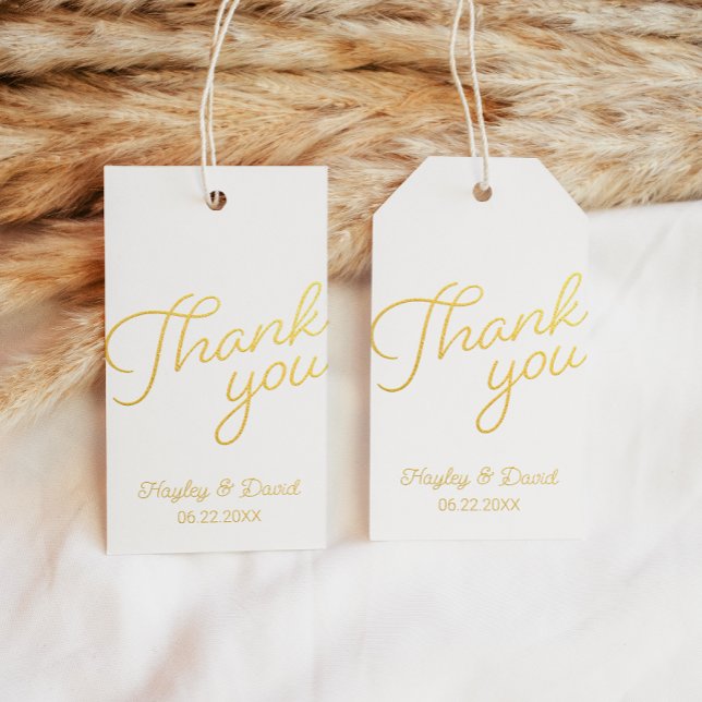 Étiquettes Cadeaux Élégant Merci Gold Foil Favoriser balise (Créateur téléchargé)