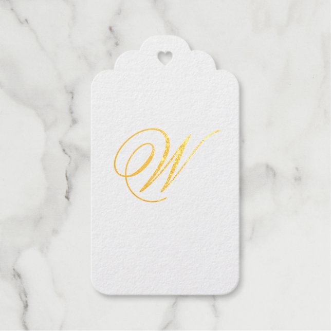 Étiquettes Cadeaux Élégant Monogramme initial auto-encrage (Recto)