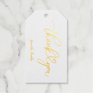 Étiquettes Cadeaux Élégante calligraphie Merci personnalisable