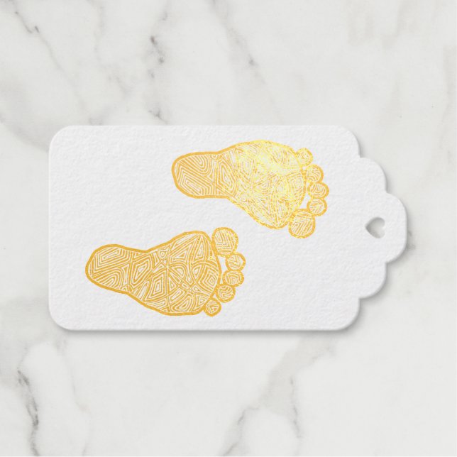 Étiquettes Cadeaux Empreintes bébé (Recto (horizontal))