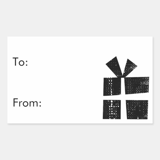 étiquettes cadeaux en noir et blanc (Devant)