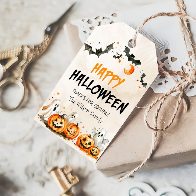 Étiquettes Cadeaux Fantôme Citrouille Halloween (Créateur téléchargé)