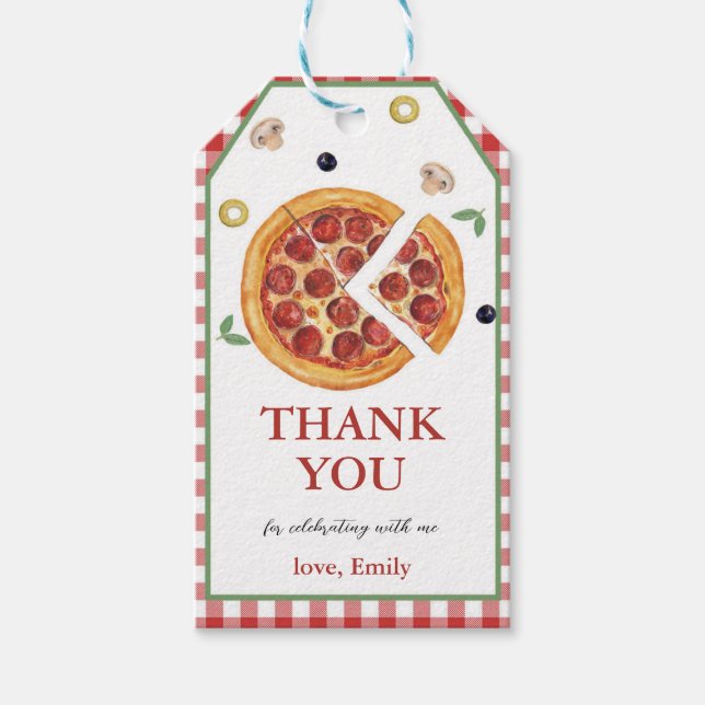 Étiquettes Cadeaux Fête Pizza, Tranches De Fun (Devant)