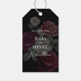 Étiquettes Cadeaux Fleurs Sombres Modernes