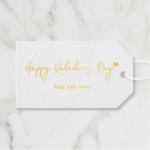 Étiquettes Cadeaux Gold Foil Heart Wreath Valentine's Day