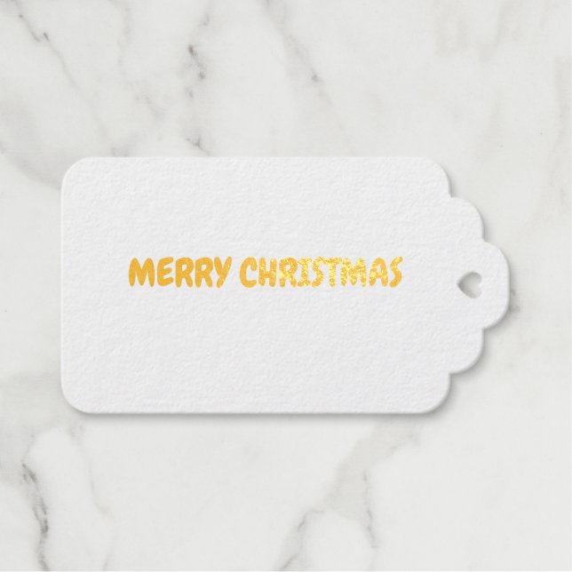 ÉTIQUETTES CADEAUX GOLD MERRY NOËL BALISES DE FAVEUR SIMPLES (Recto (horizontal))