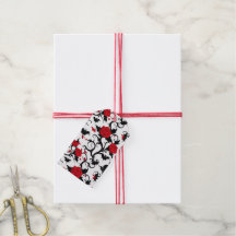 Étiquettes cadeaux gothiques blanches avec roses r