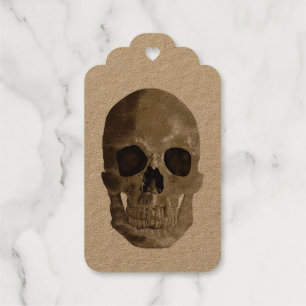 Étiquettes Cadeaux Halloween crâne grungy