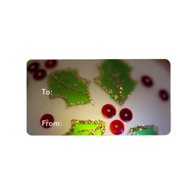 Étiquettes cadeaux Holly Leaf et Berries (Devant)