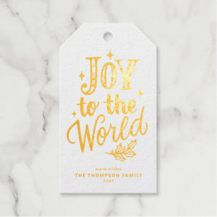 Étiquettes Cadeaux Joie au Monde Lettre à la Craie de Noël