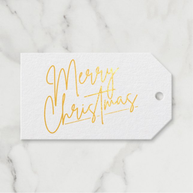 Étiquettes Cadeaux Joyeux Noël Luxe Gold (Recto (horizontal))