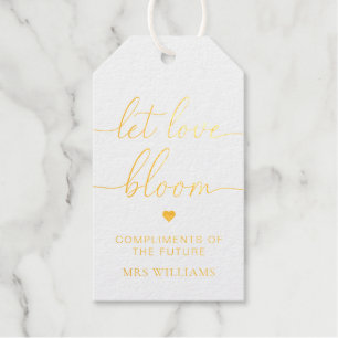 Étiquettes Cadeaux Laisser Love Bloom Flower Bar Favoriser Gold
