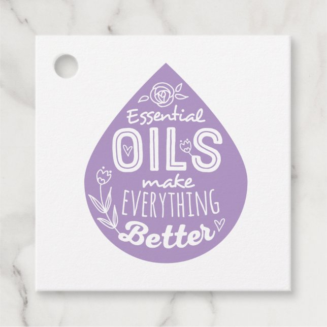 Étiquettes cadeaux Lavender Essential Oil Drop (Devant)