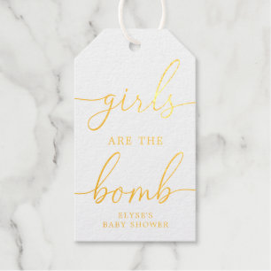Étiquettes Cadeaux Les Filles Sont La Bombe Gold Foil Favoriser Drape