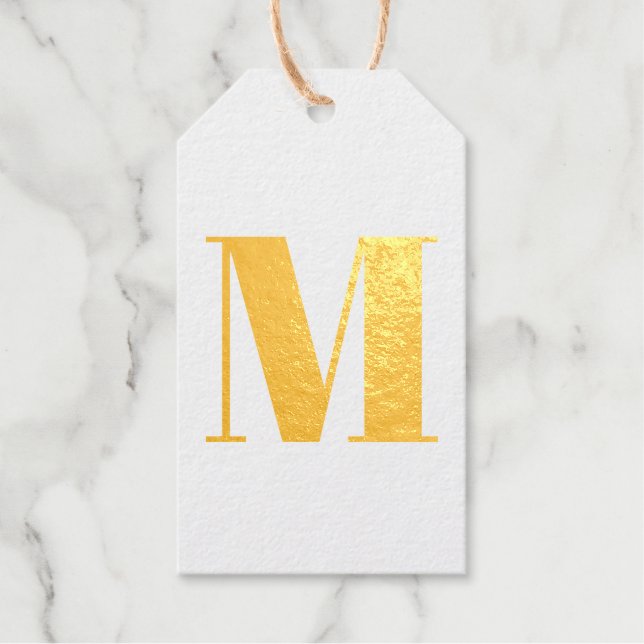 Étiquettes Cadeaux LETTRE initiale personnalisée moderne (Recto)