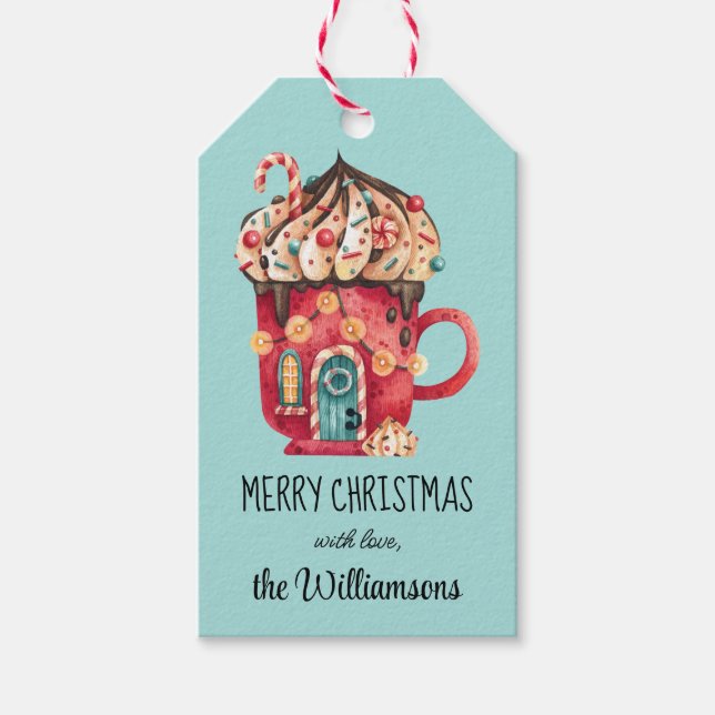 Étiquettes cadeaux maison de bonbons de Noël perso (Devant)