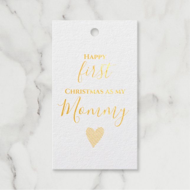 Étiquettes Cadeaux Maman, premier Noël (Recto)
