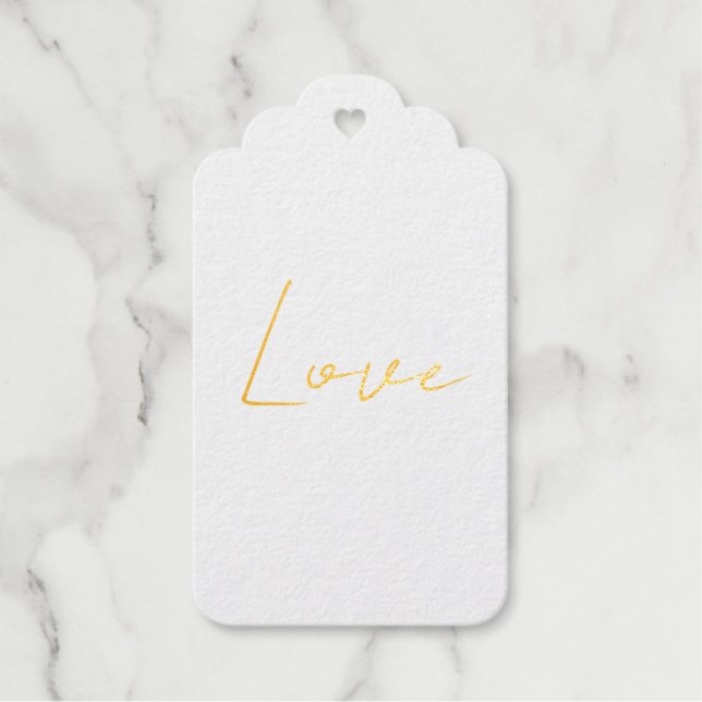 Étiquettes Cadeaux Mariage d'amour blanc tendance Nom de l'écriture m (Recto)