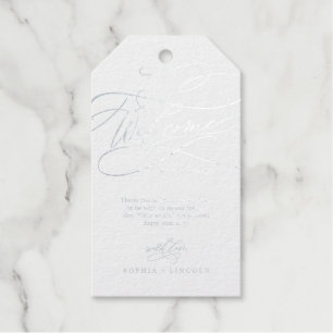 Étiquettes Cadeaux Mariage de calligraphie romantique à huile d'argen